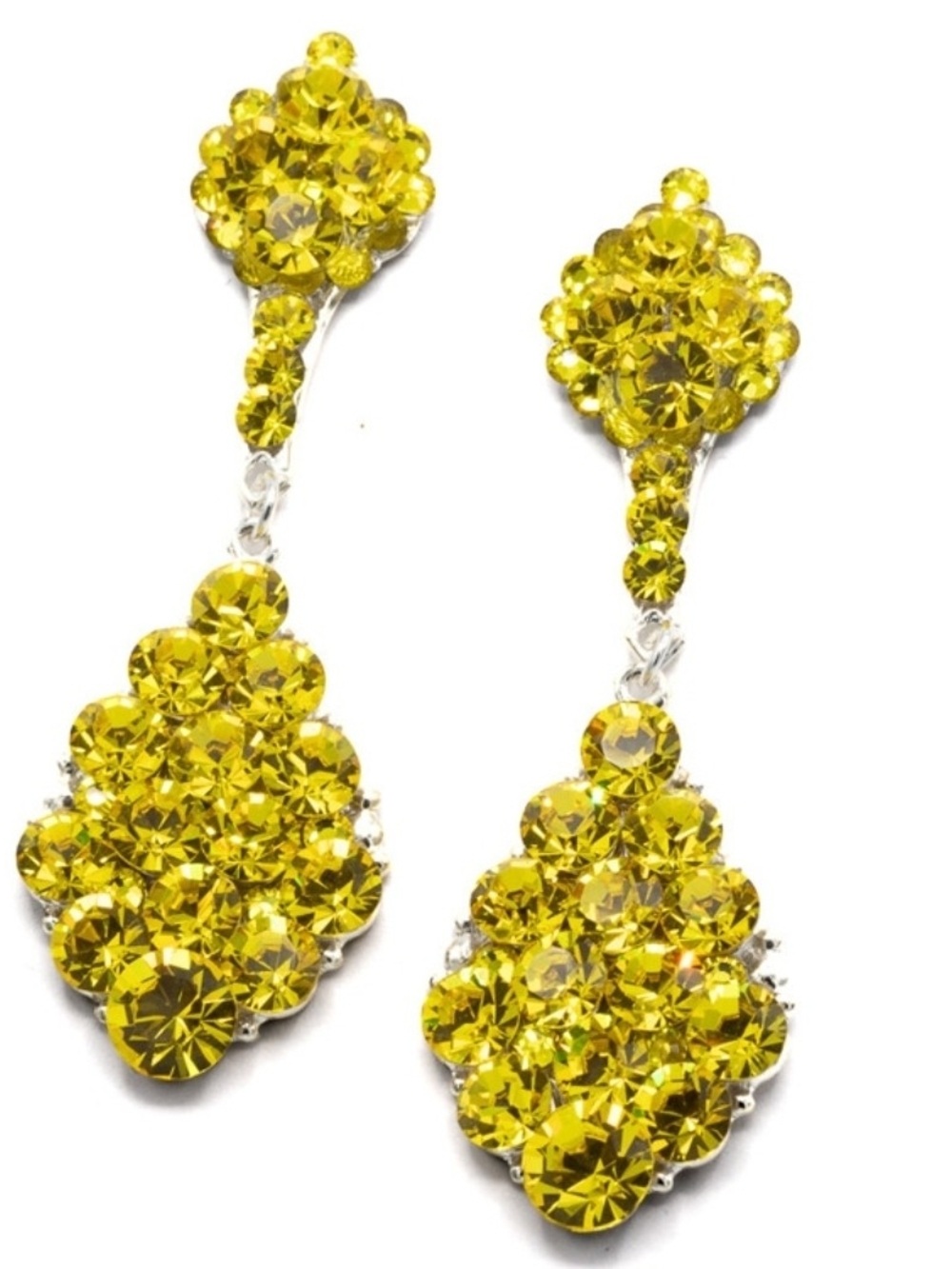 Radiant Yellow Crystal Drop Earrings
